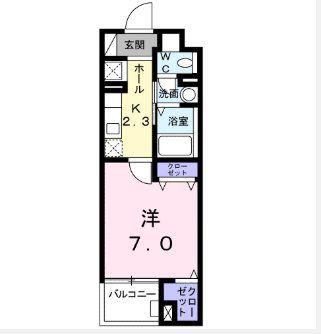 シャトープレッソ原野(1K/2階)の間取り写真