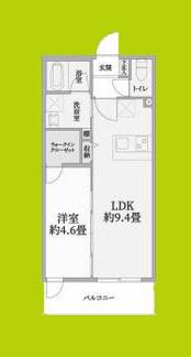 ウェルスクエア万代東(1LDK/3階)の間取り写真