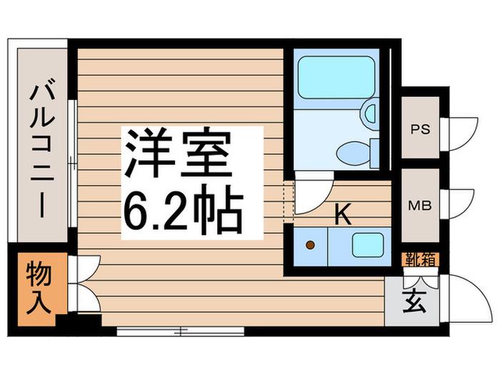 米久ビル(ワンルーム/2階)の間取り写真