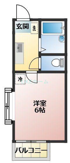三和ハイツ(1K/1階)の間取り写真