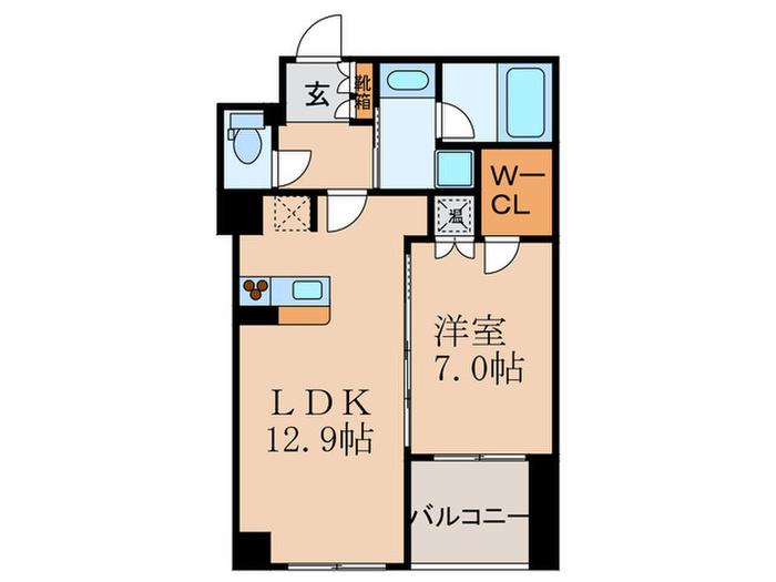 グレンパーク梅田北(1LDK/10階)の間取り写真