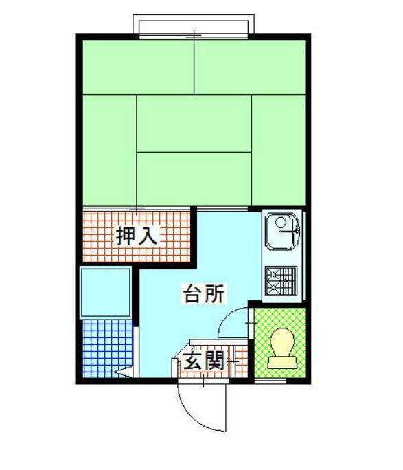 コーポユー(1K/2階)の間取り写真