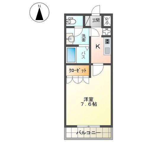 プルミエールハルカ(1K/1階)の間取り写真