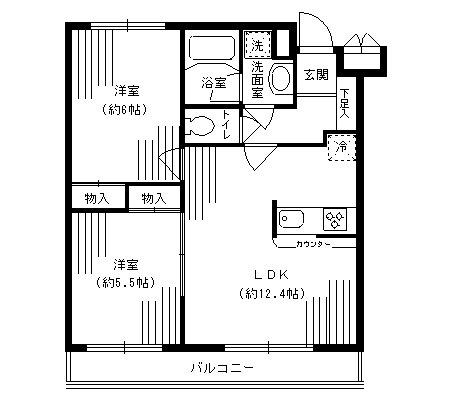 ルミエール妙蓮寺2(2LDK/2階)の間取り写真