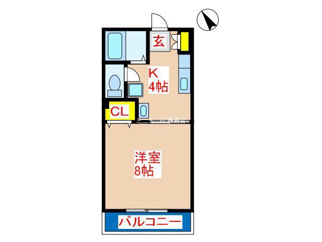 マンションRAWL(1K/3階)の間取り写真