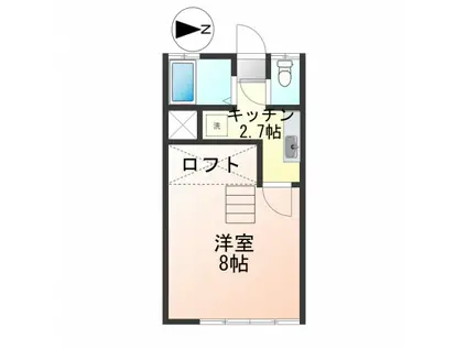 フラワーメイトANNEX(1K/2階)の間取り写真