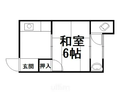 茨木アパート(1DK/2階)の間取り写真