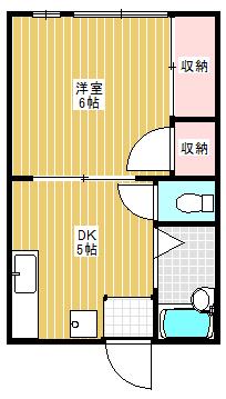奥沢コーポラス(1DK/1階)の間取り写真