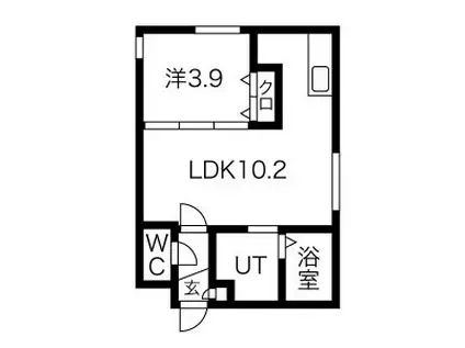 アルテ麻生(1LDK/4階)の間取り写真