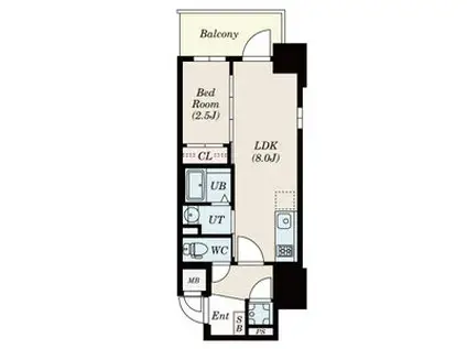 エスリードレジデンス本町パークフロント(1LDK/2階)の間取り写真