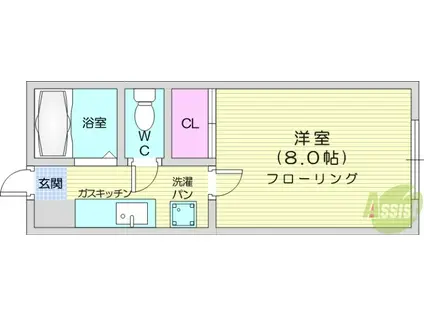 コーポトモ(1K/1階)の間取り写真