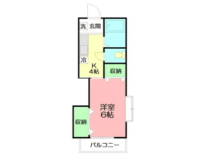 リヨン湘南(1K/1階)の間取り写真