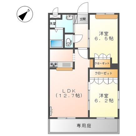 キャトルセゾン(2LDK/1階)の間取り写真