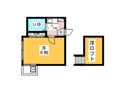 アイ・ベーシック・アール(1K/1階)の間取り写真