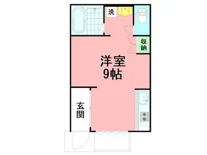 グリーンハウス平塚(ワンルーム/1階)の間取り写真