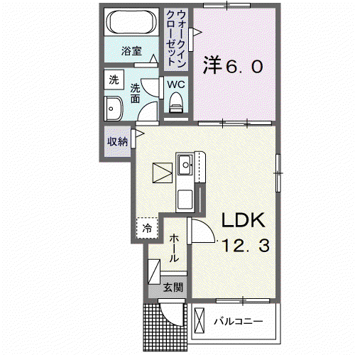 オルゴールIII(1LDK/1階)の間取り写真
