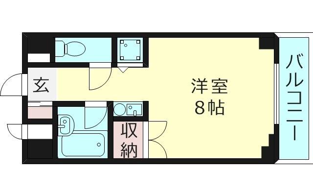 クレスト都島(1K/3階)の間取り写真