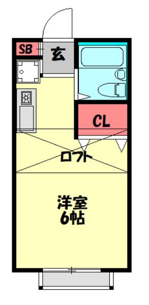常盤ハイツ(1K/1階)の間取り写真