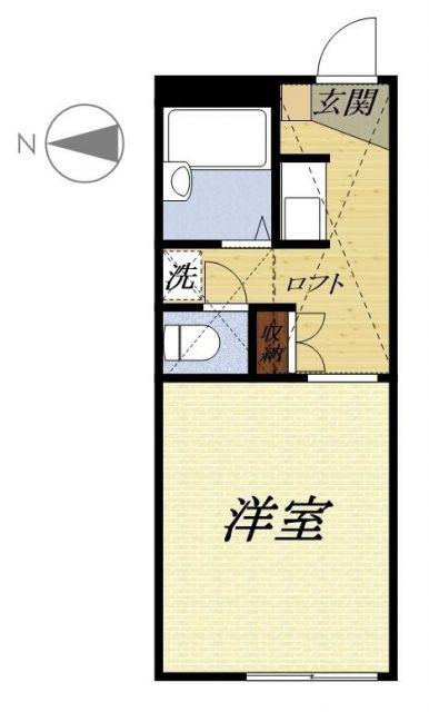 ゼフィール(1K/1階)の間取り写真