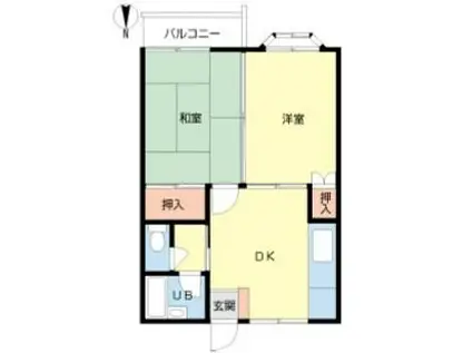 サニーランド(2DK/2階)の間取り写真