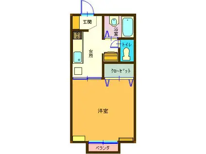 パルハイムSUGI(1K/1階)の間取り写真
