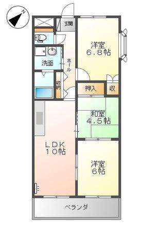 ルナ・アルカディア貳番館(3LDK/1階)の間取り写真
