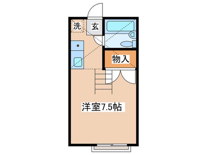 クロノス茅ヶ崎(ワンルーム/2階)の間取り写真