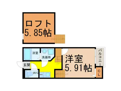CREO荒子壱番館(1SK/2階)の間取り写真