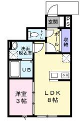 PAMS(1LDK/1階)の間取り写真