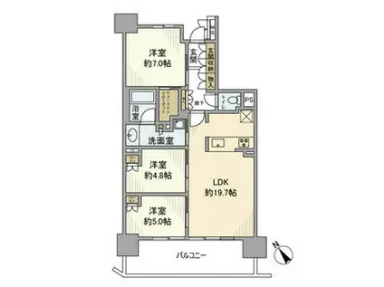Tステージ豊田山之手(3LDK/8階)の間取り写真