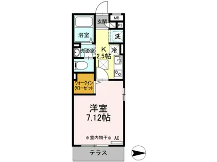 アクシス・ウィルII(1K/2階)の間取り写真