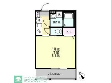 ベイルーム05(1K/2階)の間取り写真