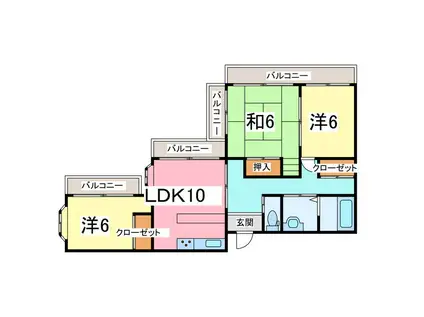 ガーデンヒルズ早野(3LDK/2階)の間取り写真