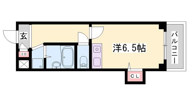 シャトー三和船場(ワンルーム/3階)の間取り写真