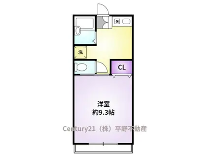 穴井アパート(1DK/3階)の間取り写真