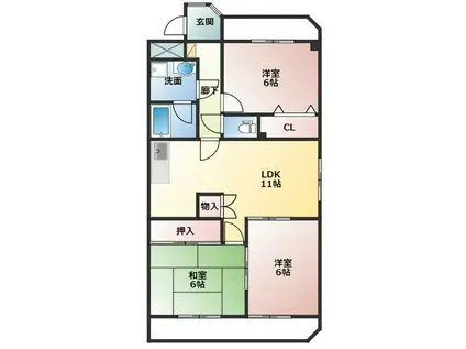 MENAGE KOMORI(3LDK/3階)の間取り写真