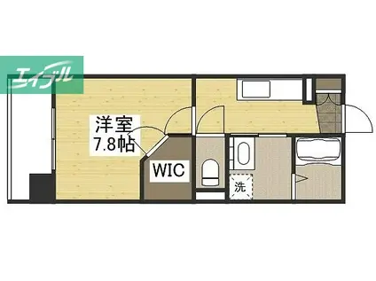 カサ・セグーラ田町(1K/4階)の間取り写真