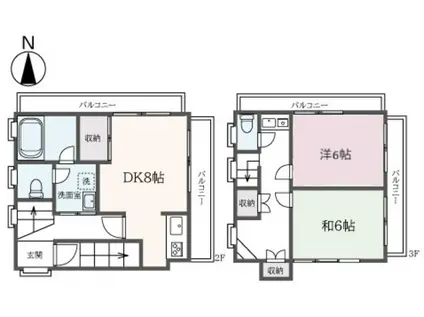 岡田マンション(2DK/2階)の間取り写真