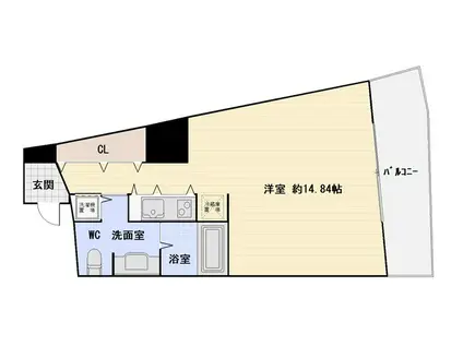 ザ・タワー大阪(ワンルーム/6階)の間取り写真