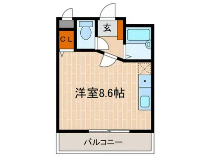 フリール明石(ワンルーム/2階)の間取り写真