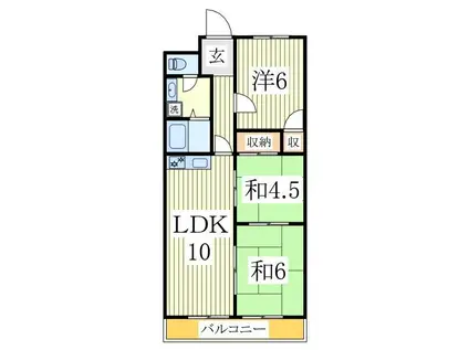 サンライフ天王台(3LDK/7階)の間取り写真