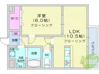 エクシード(1LDK/3階)の間取り写真