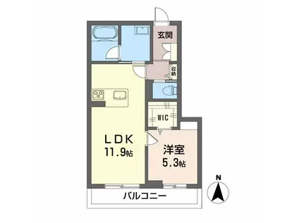 シャーメゾン セルディーナ(1LDK/2階)の間取り写真