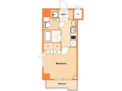 ルーブル横濱反町(1K/2階)の間取り写真