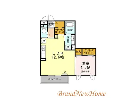 パークサイドカーサ(1LDK/3階)の間取り写真