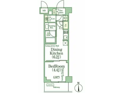 ベルファース大森山王(1DK/3階)の間取り写真