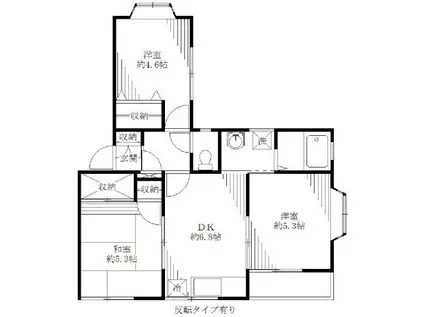 プラザ天神パートⅠ(3DK/2階)の間取り写真