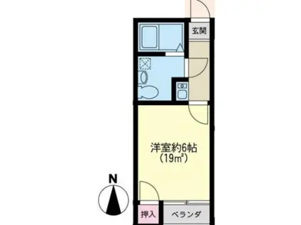 平成草加ビル(1K/2階)の間取り写真