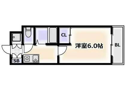 セピアコート田伏(1K/4階)の間取り写真