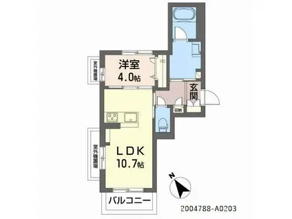 SHAMAISON春日(1LDK/2階)の間取り写真